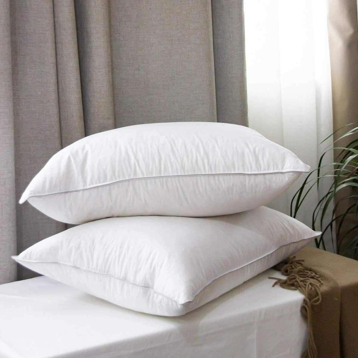 2x Hotel Quality Duck Feather & Down Pillows