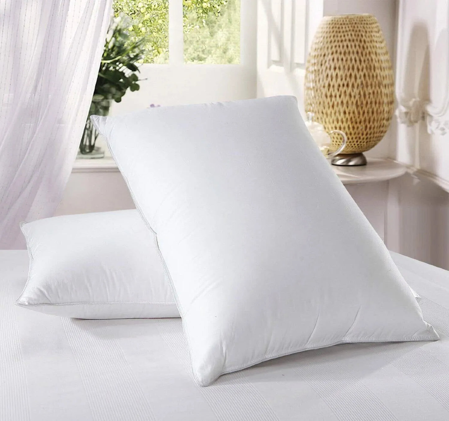 2x Hotel Quality Duck Feather & Down Pillows