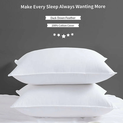 2x Hotel Quality Duck Feather & Down Pillows