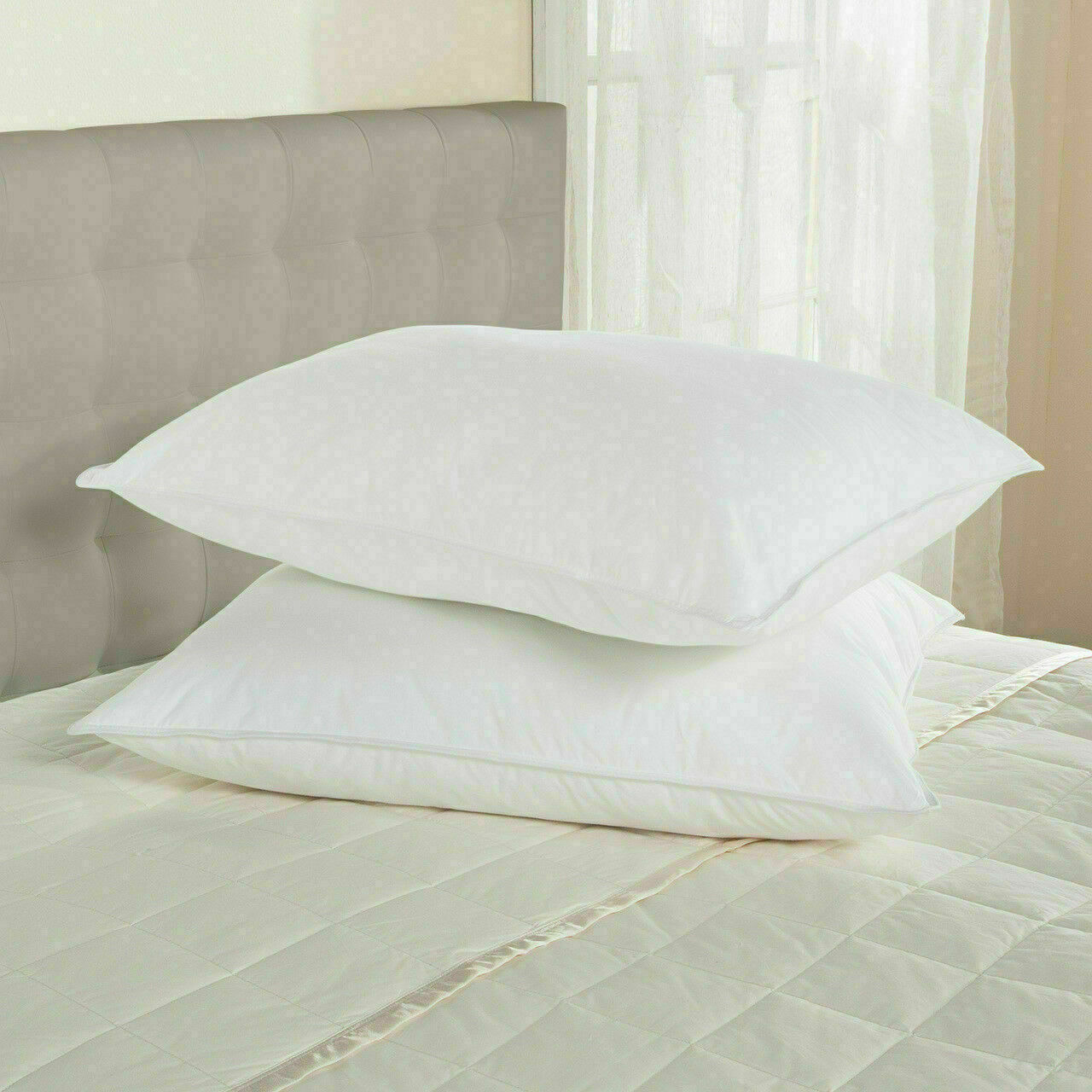 2x Hotel Quality Duck Feather & Down Pillows
